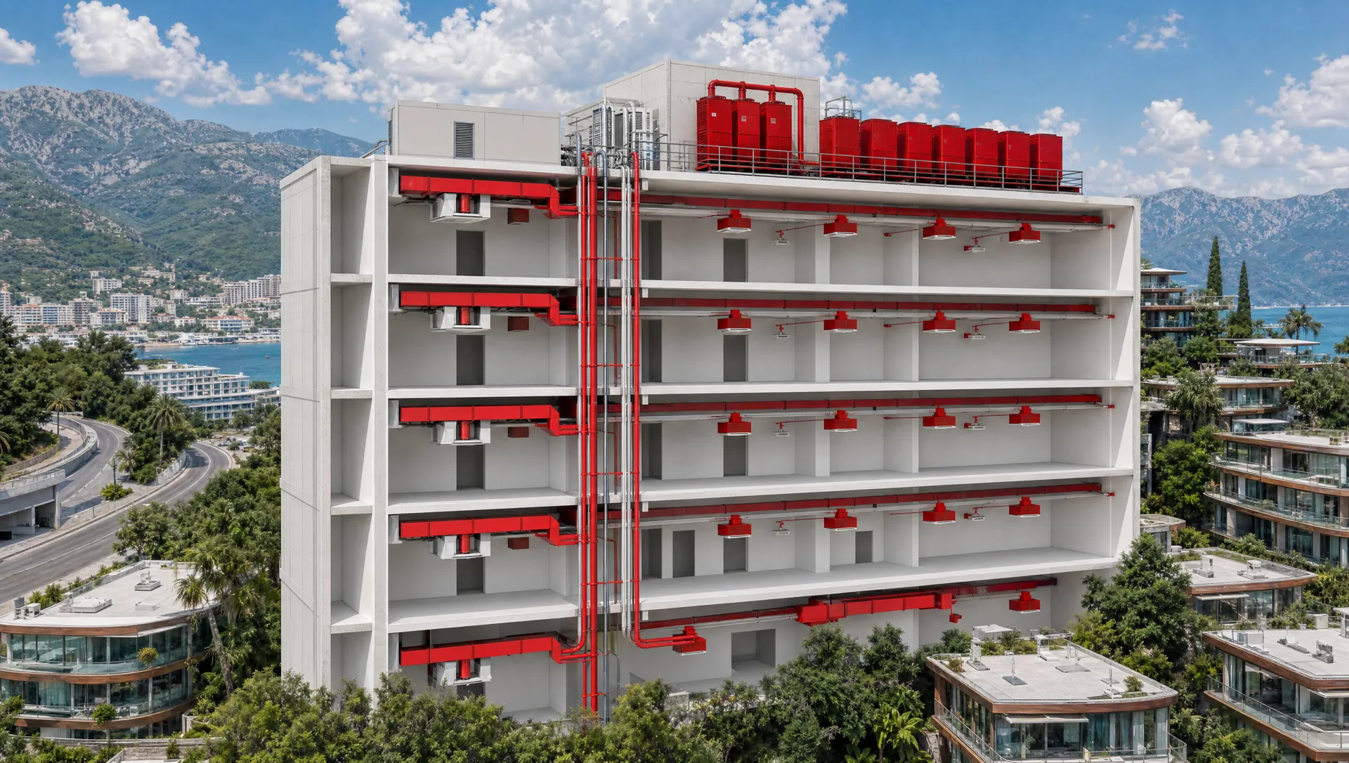 Hotel u preseku sa instalacijama